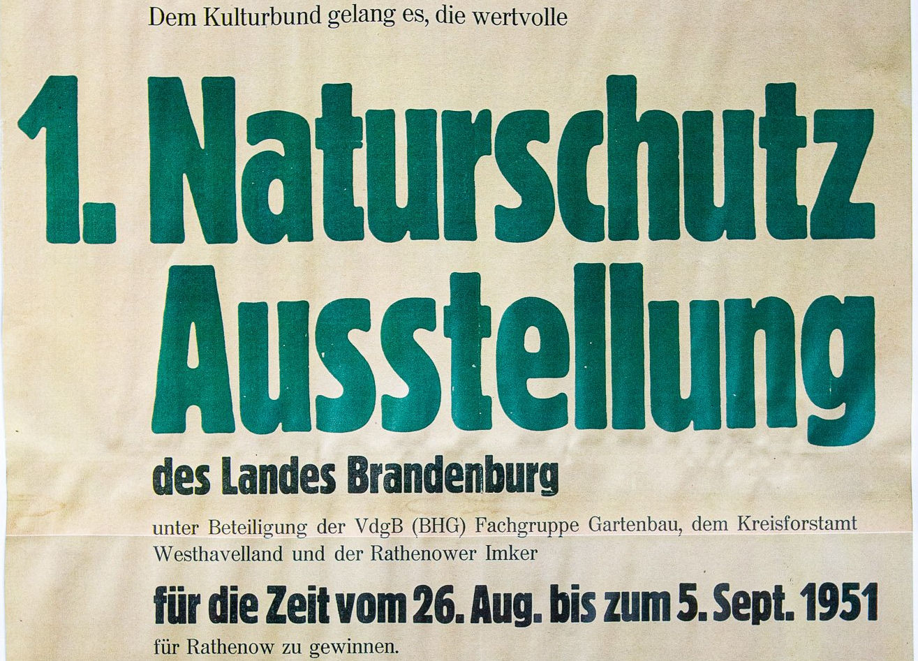 Foto vom Plakat "Erste Naturschutzausstellung in Brandenburg"